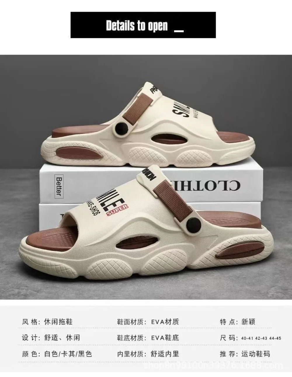 2025 new men's slippers for summer outdoor wear, driving for home use, anti slip, thickened beach sports, outdoor sandals