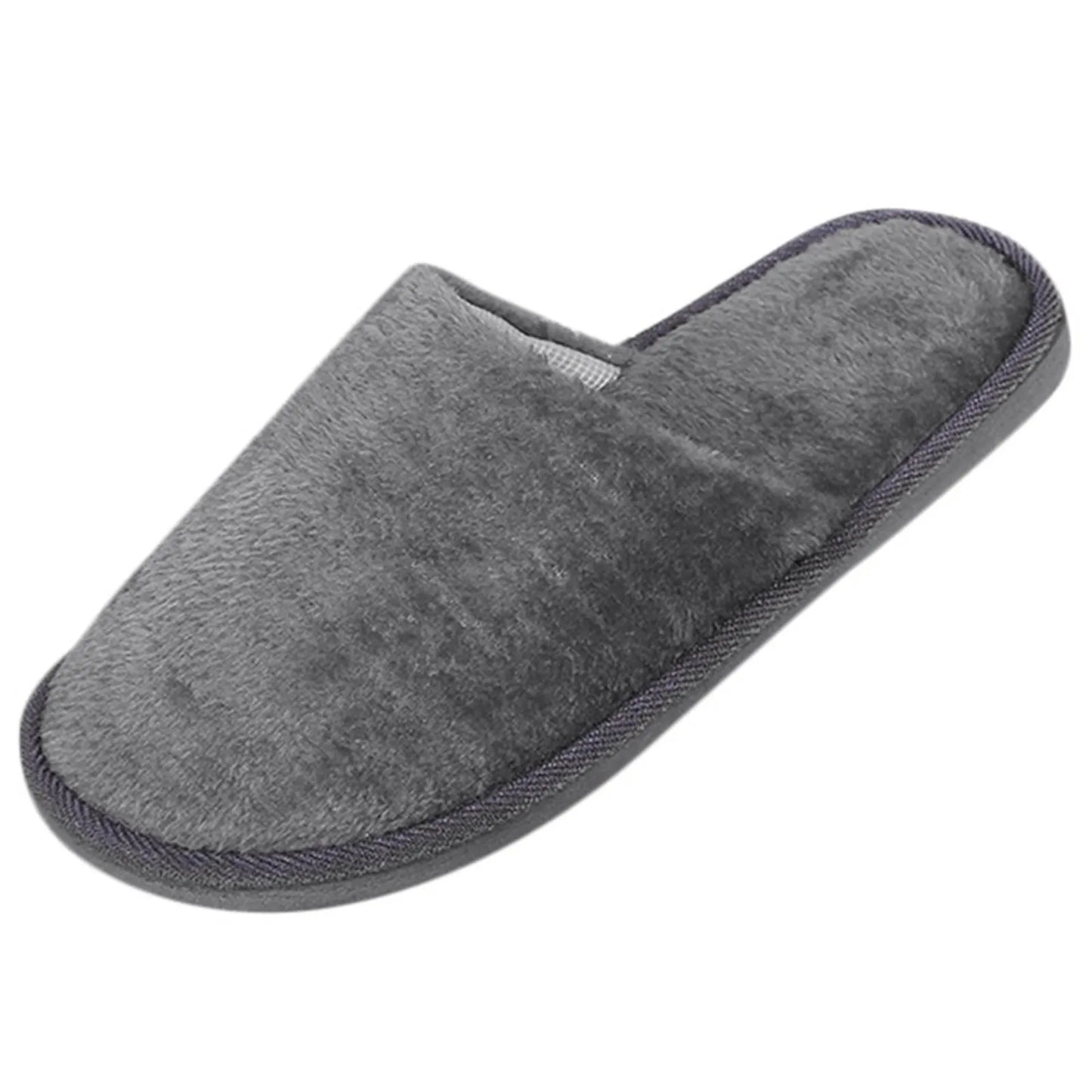 Men's Winter Slippers Warm Bedroom Plush Shoes Home Floor Soft Indoors Thin Velvet Solid Color Non Slip Half Drag Slipper