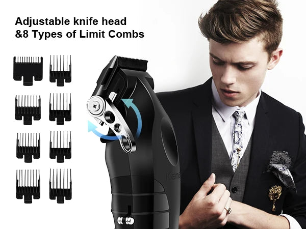 Kemei KM-2296 KM-2299 KM-1102 Hair Clipper Kit Men's Electric Shaver Hair Trimmer Machine Professional Hair Cutting Machine