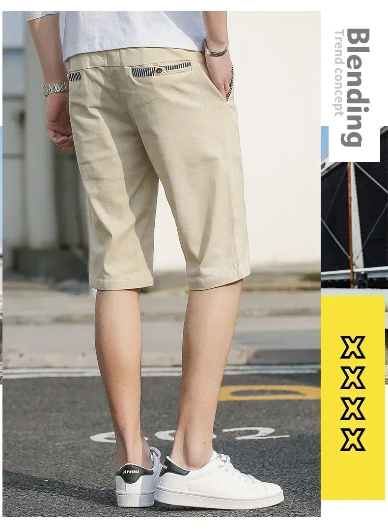 Sport Shorts Man Summer Men's Casual Cotton Linen Shorts Beach Short Pants Male Bermudas Trend Breeches Casual Classic Brand