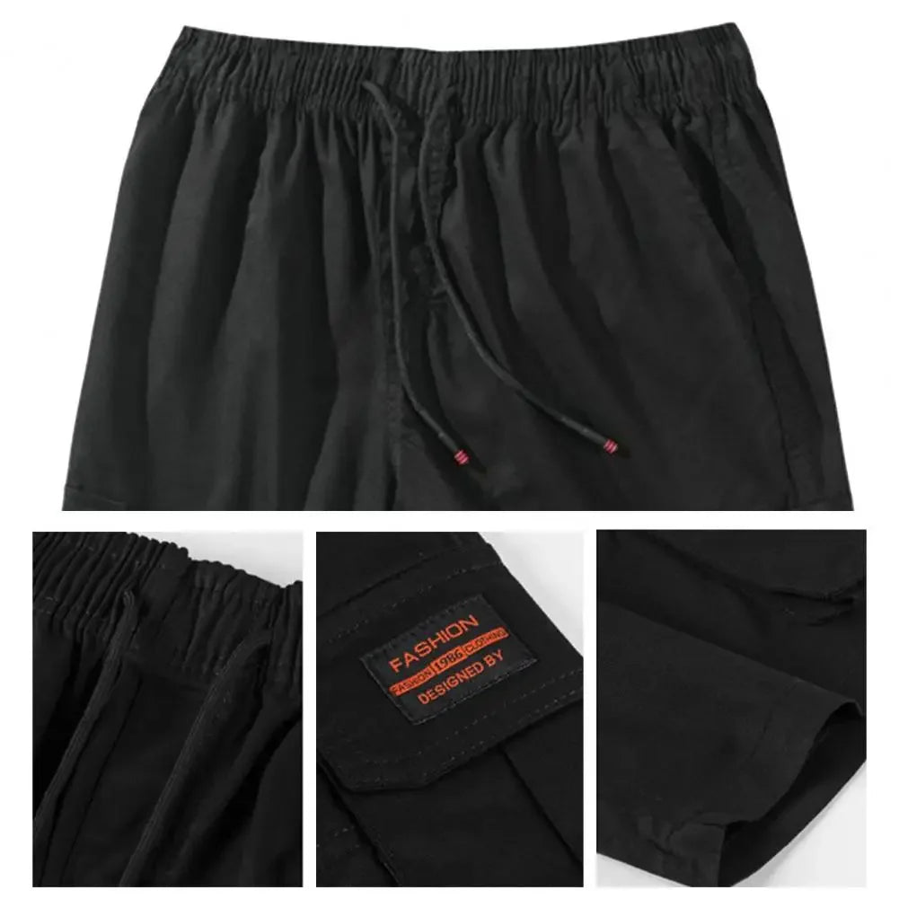 Men Shorts Men's Cargo Shorts with Multiple Pockets Elastic Waist Breathable Fabric for Summer Sports Streetwear Men Cargo