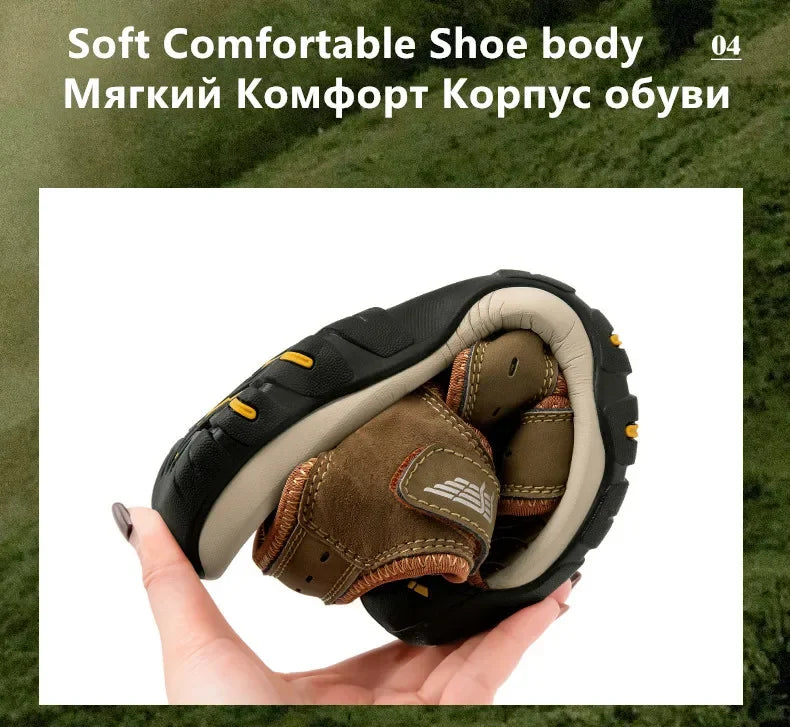 2025 New Fashion Men's Sandals Summer Soft Beach Sandals Comfortable Genuine Leather Men Sandals Outdoor Non-slip Wading Shoes