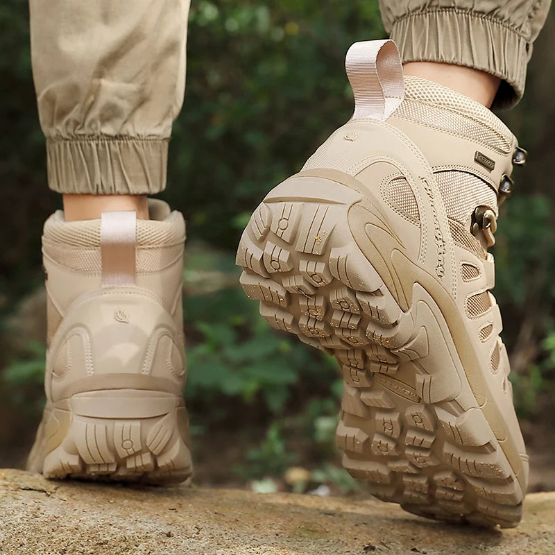 Fashion Men's Boots Tactical Combat Boots Outdoor Non-slip Hiking Boots Lightweight Men Desert Boots Motorcycle Boots