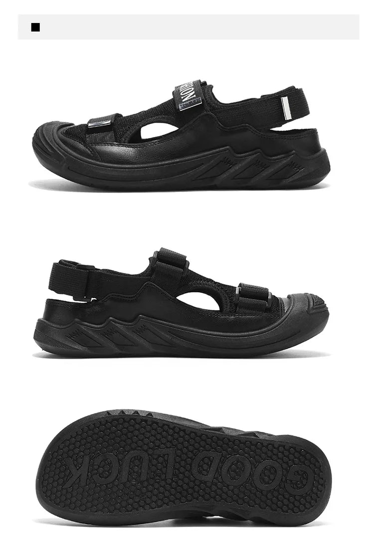 Men's Sandals Soft Bottom Summer Vacation Casual Beach Shoes Breathable Baotou Sandals