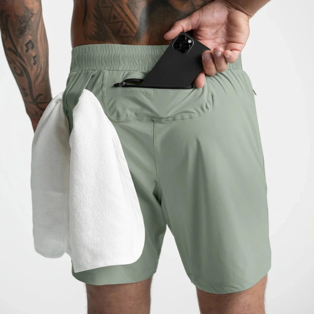 Men's shorts, single-layer woven, quick-dry, running, training, fitness, casual, five-point pants, men's summer zipper shorts.