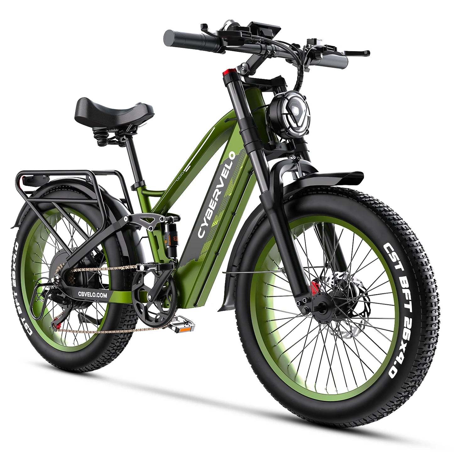 Cybervelo Strong Power Ebike, 5000W Motor Off Road Electric Bike, 100 Miles Long Range, 26"x4.0” Fat Tire, 40Ah Big Battery EK9