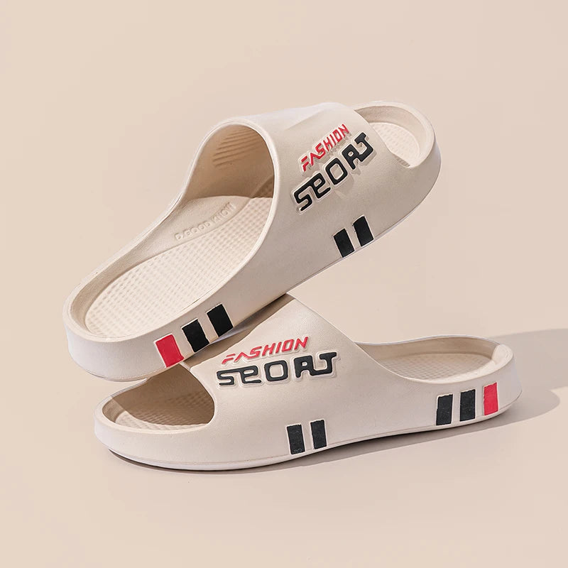 Summer Men Sport Style Slippers Soft Sole Bathroom Anti-slip Outdoor Wear-resistant Beach Fashion Leisure Flat Home Shoes Couple