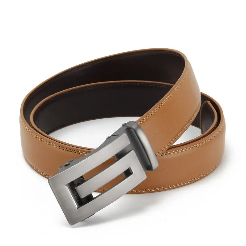 Belts Men Automatic Buckle Design Genuine Leather Belt For Men Luxury Leather Men's High Quality Male belt  110-130cm