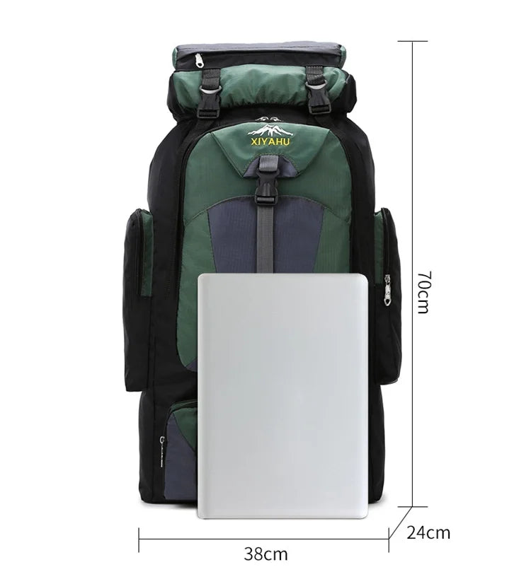 70L Outdoor Hiking Mountaineering Bag Large Capacity Waterproof Sports Travel Backpack Men Women Camping Climbing Bags Rucksack