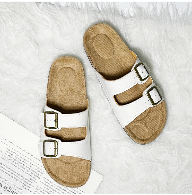 1 Pairs of Leather Sandal For Men And Women Beach Sandals 2025 Designer Men's Shoes Comfortable Slipper Original Brands Shoes