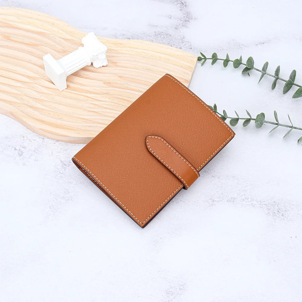 Luxury Design Genuine Leather Wallet For Woman Custom Initials Fashion Folding Passport Holder Business Card Holder Coin Purse