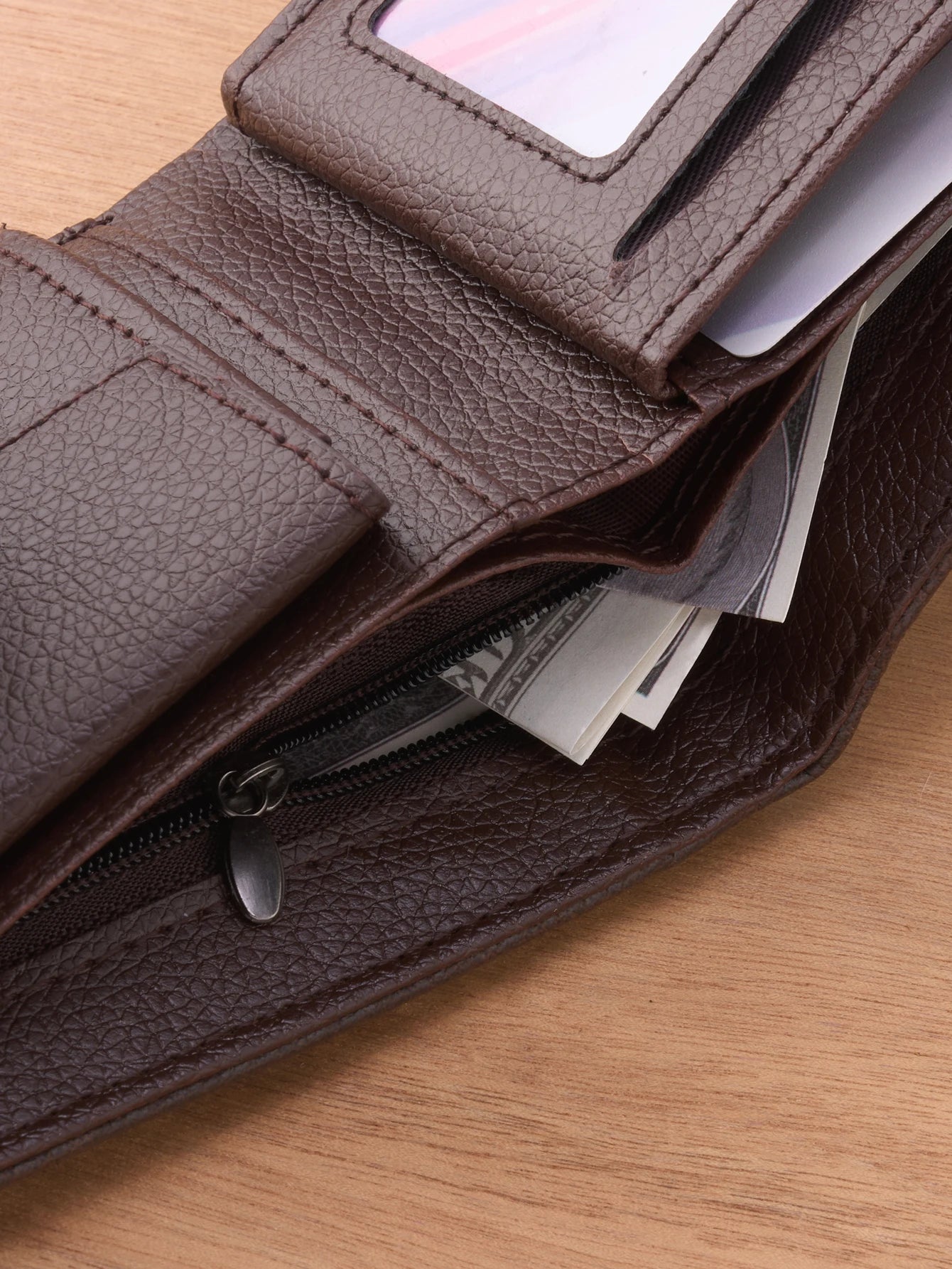 Men Wallets Leather Zipper Purse Man Slim Card Horders Quality Male Short Multi-card Wallet Coin Pocket Purse