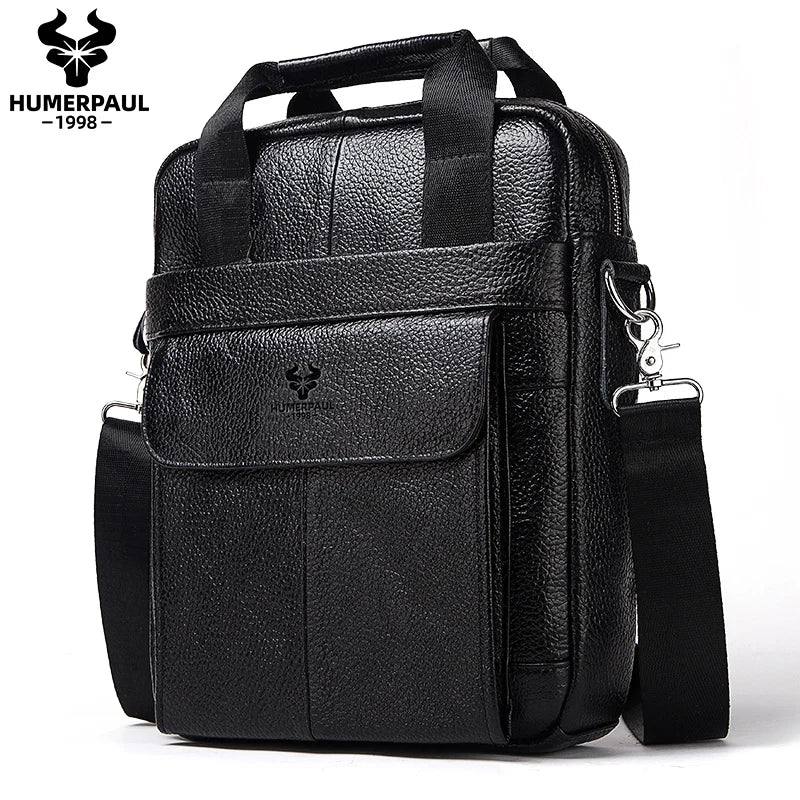 Durable Genuine Leather Bags for Men High Quality Business Crossbody Sling Bag for Work Outdoor Travel Male Messenger Packs