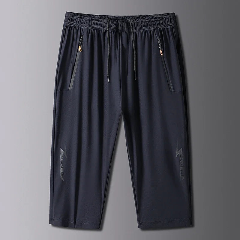 Men's Shorts Summer Thin Soft Cropped Pants Sports Casual Straight Shorts Oversize Sweatpants Quick Drying Jogger