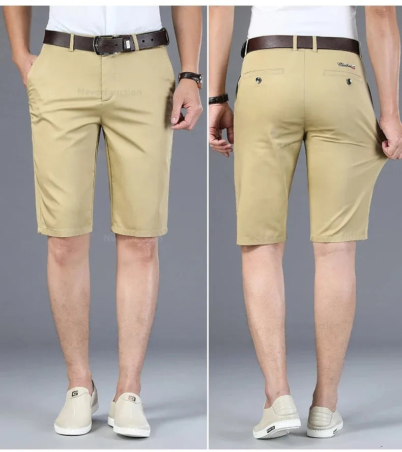 Men Shorts Summer New Knee Length Cotton Business Casual Pants Classic Brand Comfortable Clothing Shorts Male Boardshorts