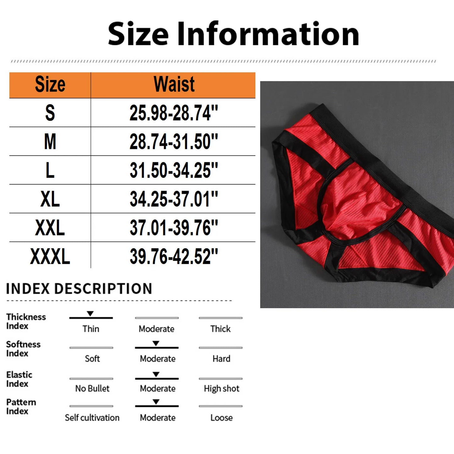 Men's low-waist sexy underwear U-convexs large bag youth striped Underpants breathable soft comfort loose fiber fabric briefs