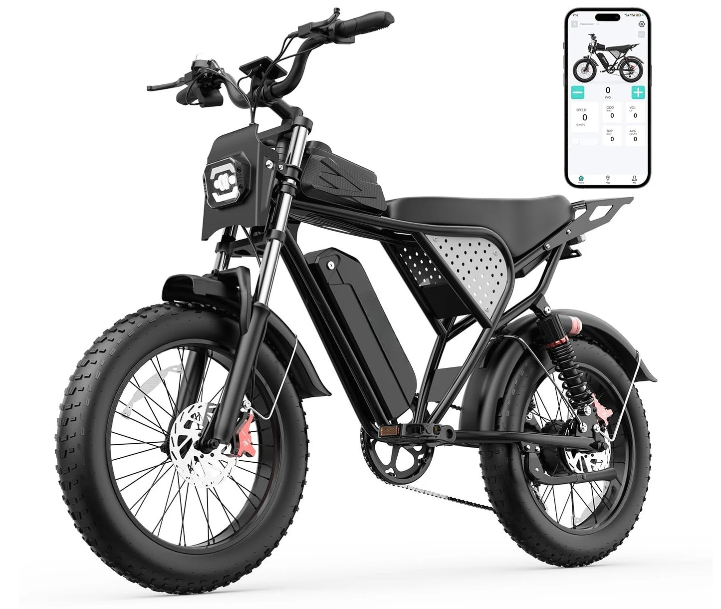 Electric Bike for Adult 1500W Peak Motor, 35MPH Speed, 48V 25AH Removable Large Battery Up to 80 Miles Range, UL, Customized