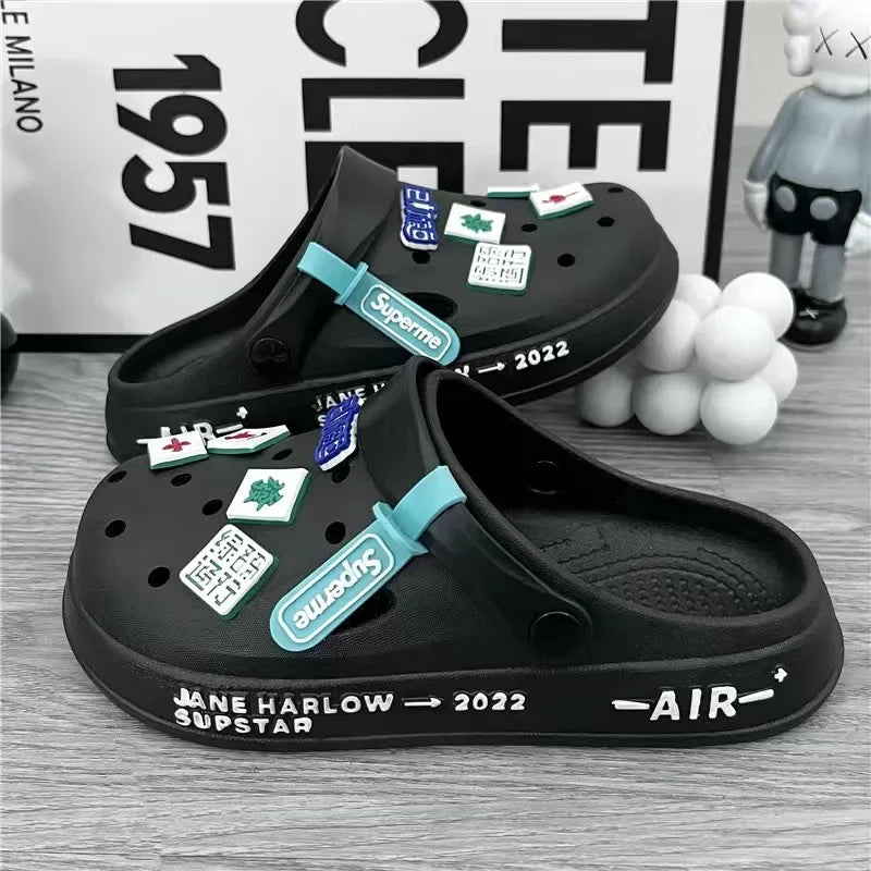 Summer Man Sandals Lightweight Home Beach Sandals Women Slippers Outdoor Quick Dry Flat Soft EVA Hole Shoes Women Clogs 2024