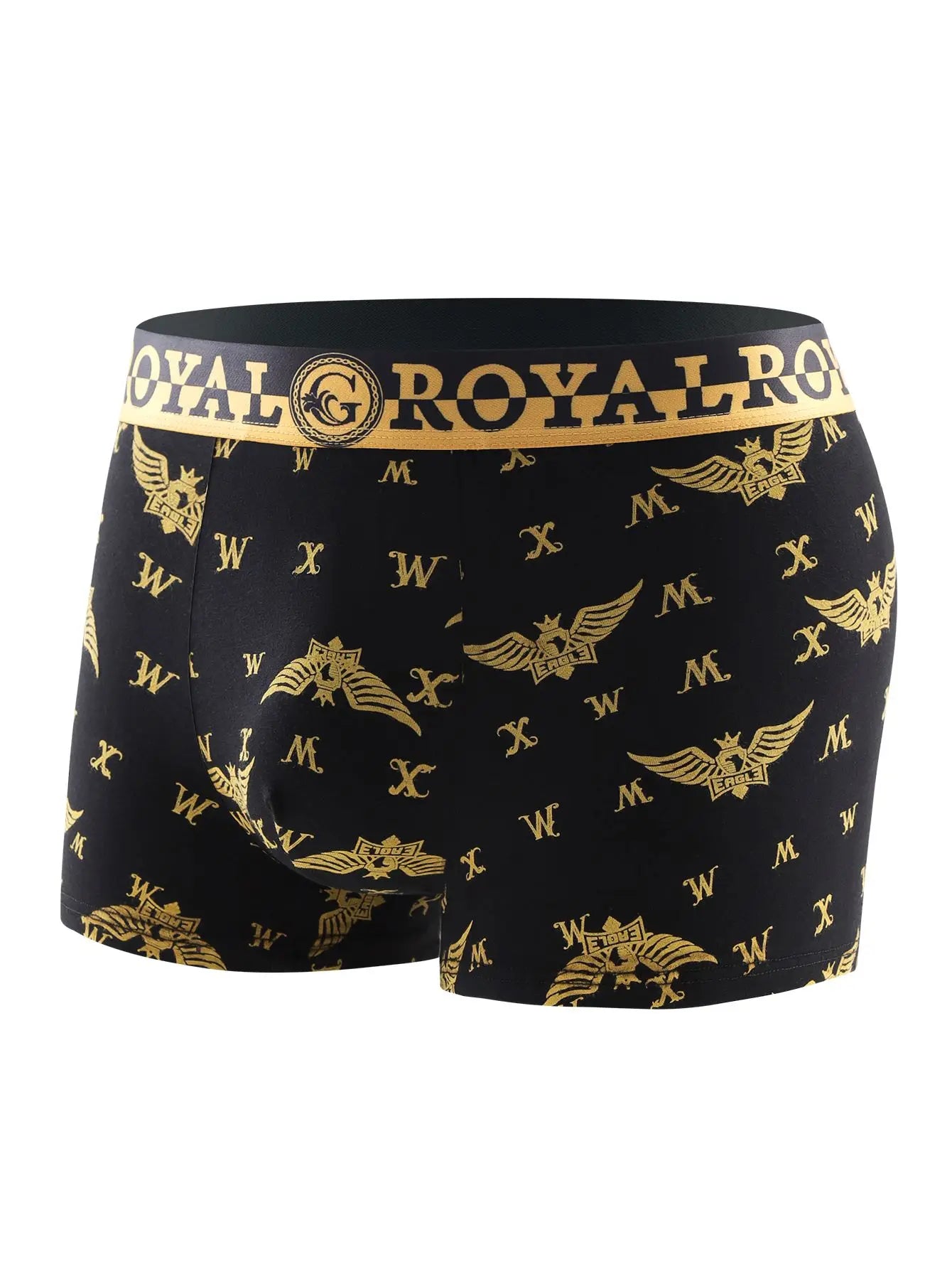 4 pieces of men's underwear, boxer shorts men's underwear, black and gold boxer underwear breathable men's plus size universal