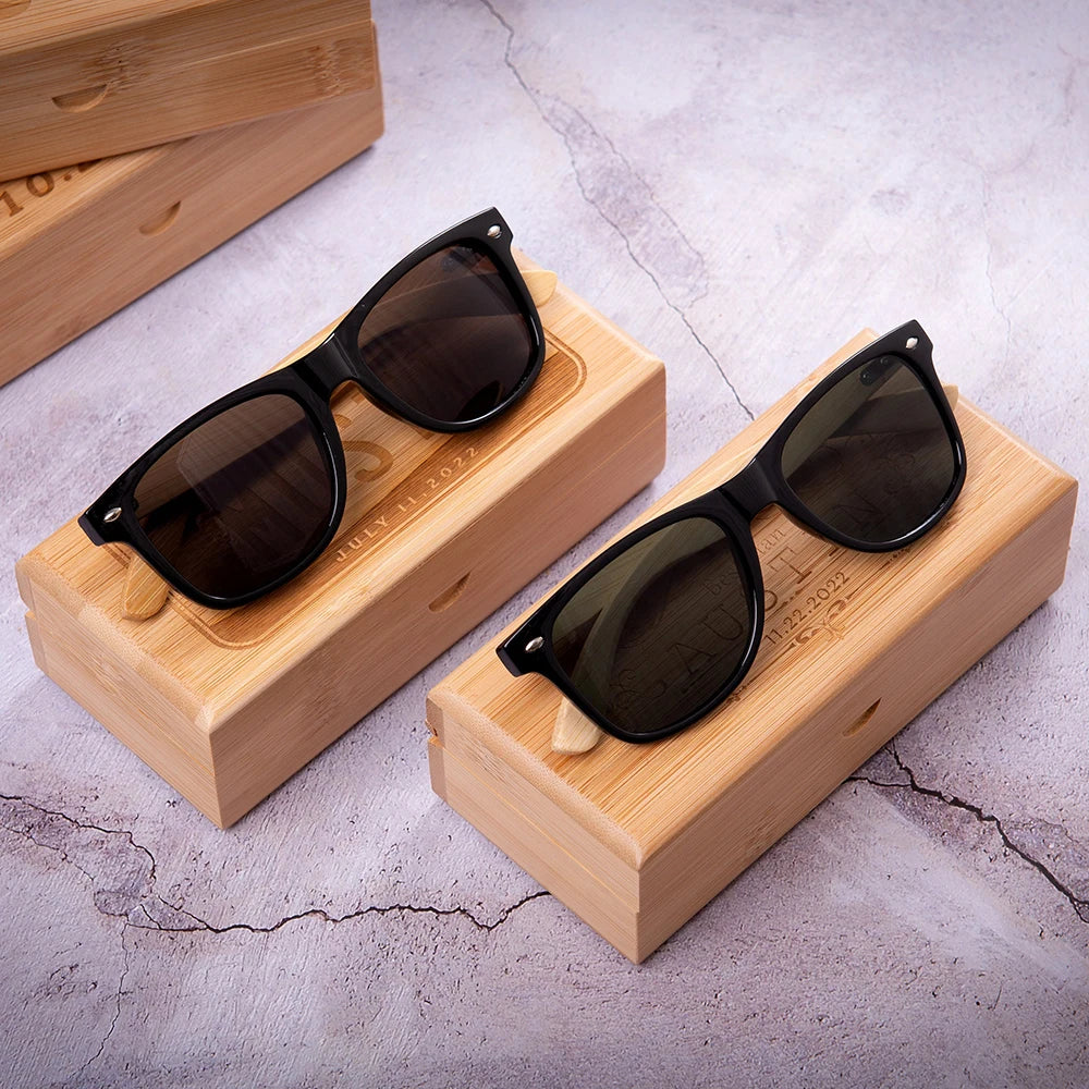 Personalized Wooden Sunglasses Custom Bachelor Party Gift Engraved Best Man Sunglasses Wooden Box Groomsmen Father's Day Gift