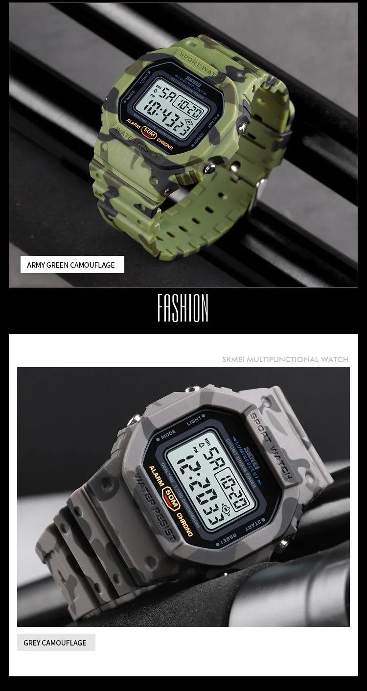 SKMEI 1628 Outdoor Military Digital Men Watches Retro Sport Waterproof Mens Electronic Male Wristwatches Clock 1988 reloj hombre