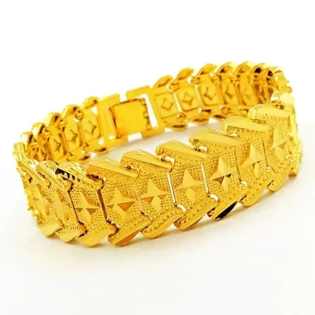 Gold shop with 9999 24k real gold men's bracelet dragon row boss bracelet send dad watch chain