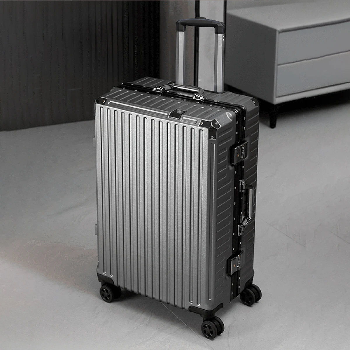 Trolley Luggage 20 24 26 28 Inch Aluminum Frame Rolling Luggage Case USB Travel Suitcase on Wheels Combination Lock Carry-On Luggage