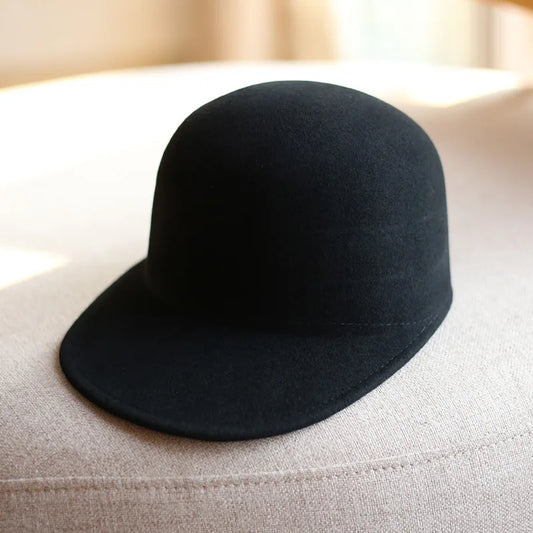 New Winter Women Wool Fedora Hats with M Letter Classic Dome Equestrian Caps Outdoor Warm Women Baseball Cap Fashion Knight Hat