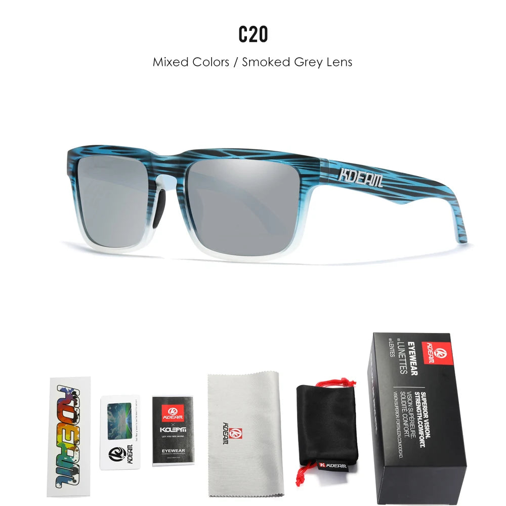 KDEAM Fishing Men's Sunglasses Polarized Classic Square Shades Unisex Size With Packaging