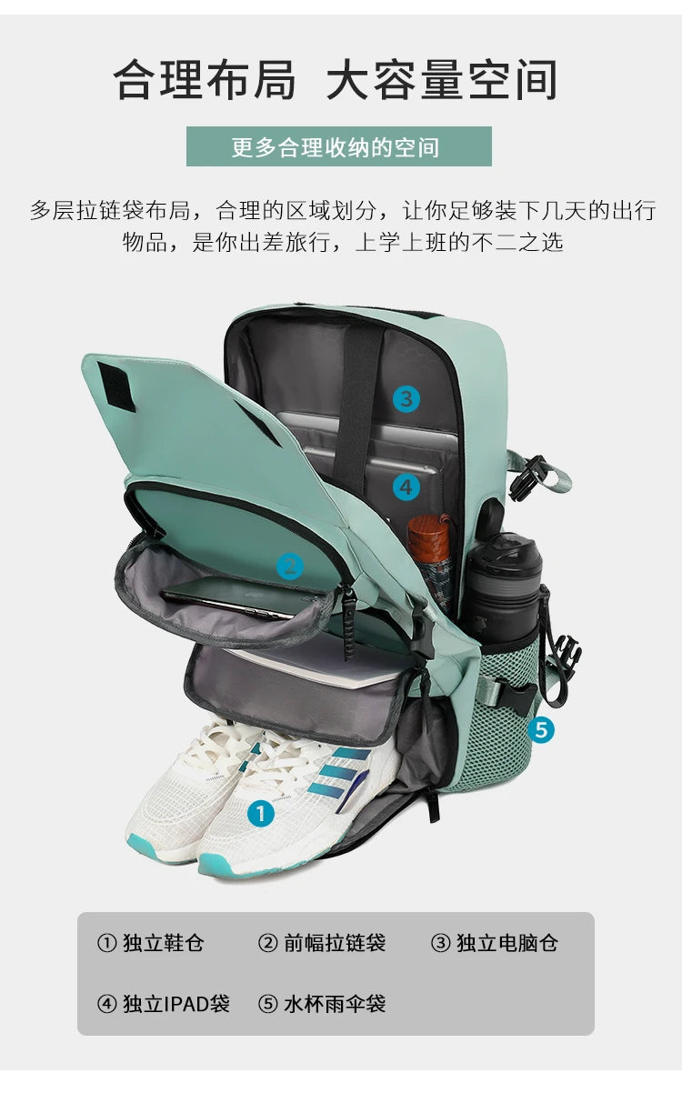 New casual large - capacity travel backpacks for both men and women. They are multifunctional computer backpacks suitable for bu