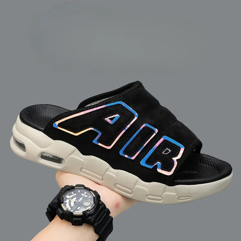 Men's Slippers 2025 Summer New Casual Slippers Fashion Air Cushion Sports Slippers for Men Non Slip Beach Shoes Designer Slides