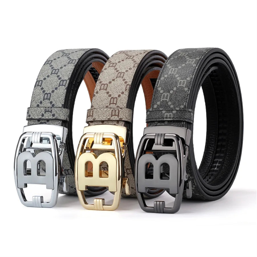 2025 New Business Men Belts Casual Fashion Luxury work belt Designer Famous Brand Male B Buckle Leather Belt for men jeans