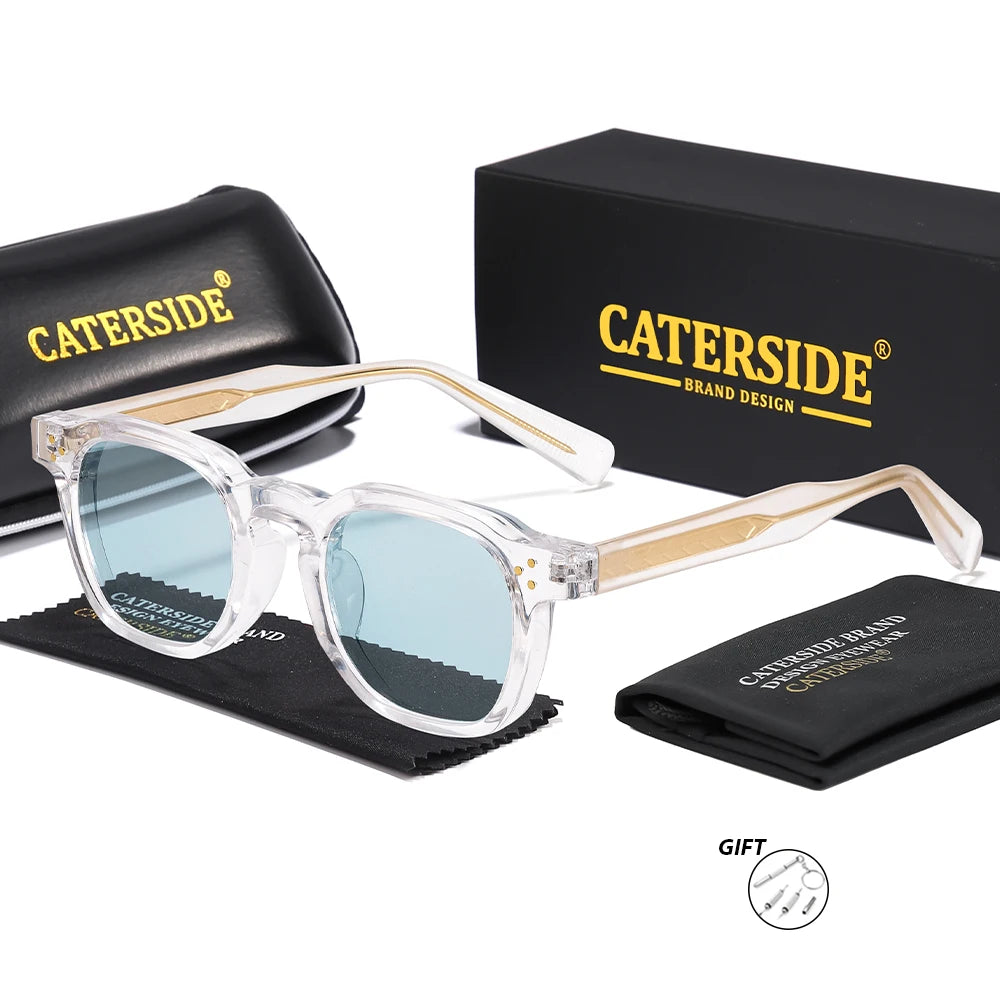 CATERSIDE Fashion Prescription Sunglasses 1.56 Refractive Index Lens Men's Small  Square Frame Women's Optical Sun Glasses