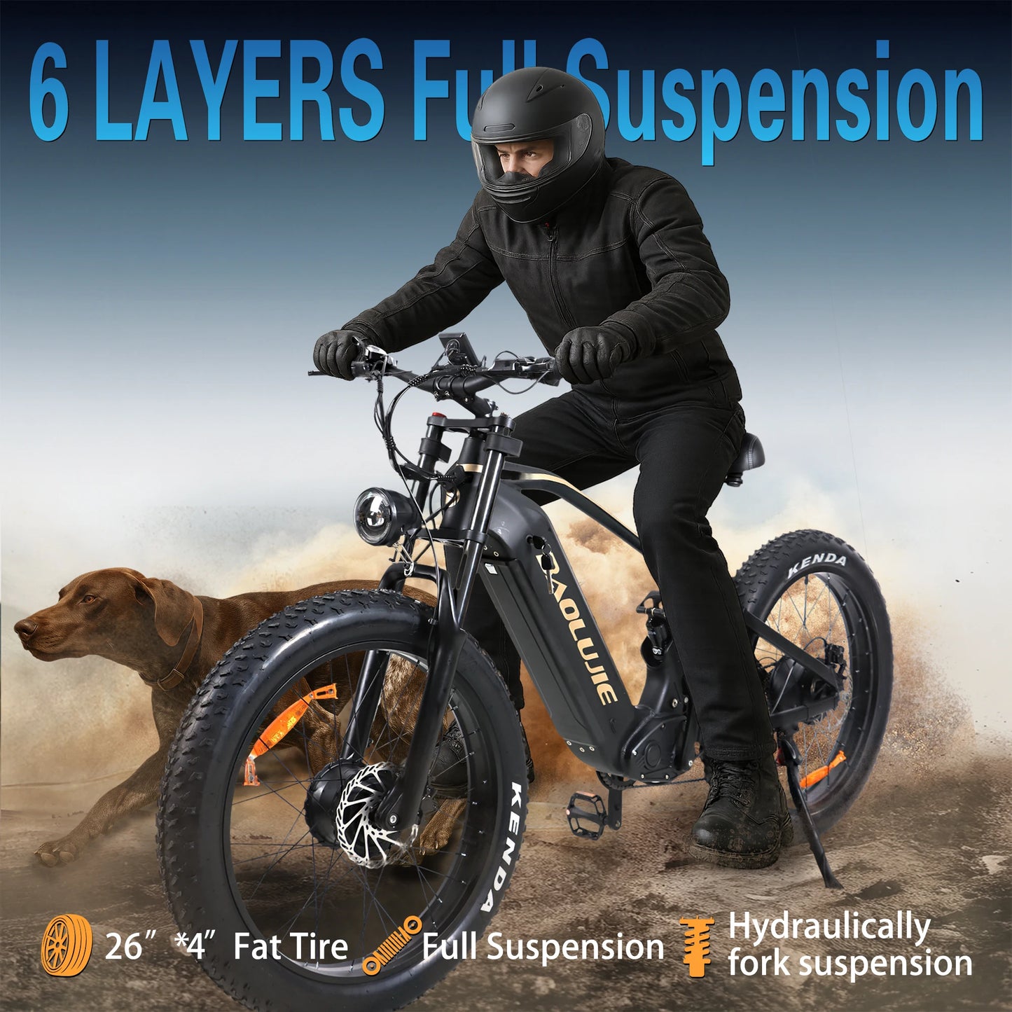 BAOLUJIE P2 Electric Bike for Adults，Long Rang 90 Miles Electric Bicycle，Peak 5000W Dual Motor 52V 23AH E bike，Max Speed 36 MPH