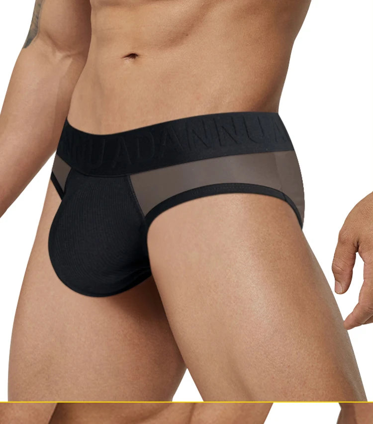 Transparent Men's Sexy Briefs Big U Pouch Underwear For Men Fashion Comfortable Soft Bikini Underpants Solid Color Male Panties