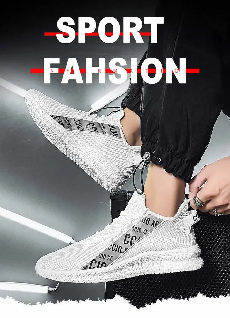 Shoes For Men Breathable Mesh Sneakers White Fashion Gym Casual Lightweight Walking Shoes Couple Plus Size Footwear