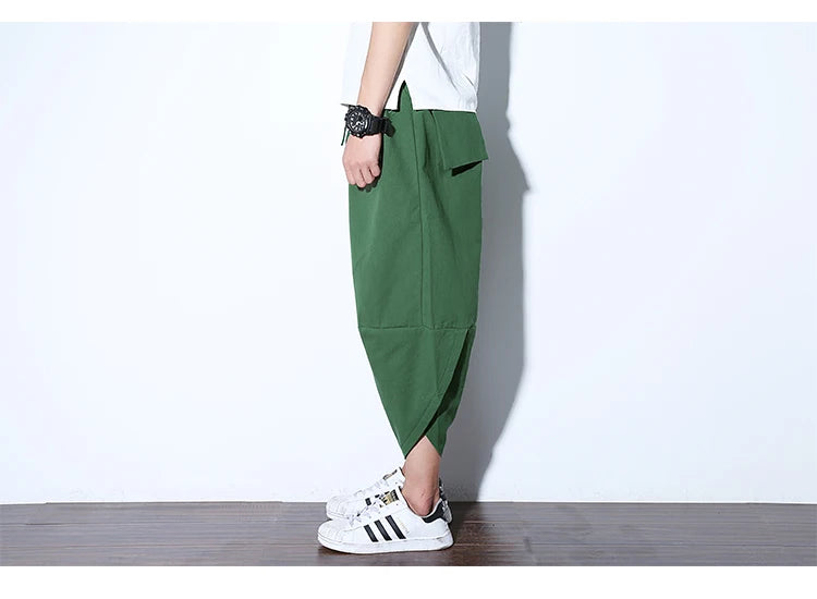 2024 New Casual Shorts Man Solid Harem Men's Summer Shorts Knee-length Short Pants For Men Bermuda Shorts Men's Summer Breeches