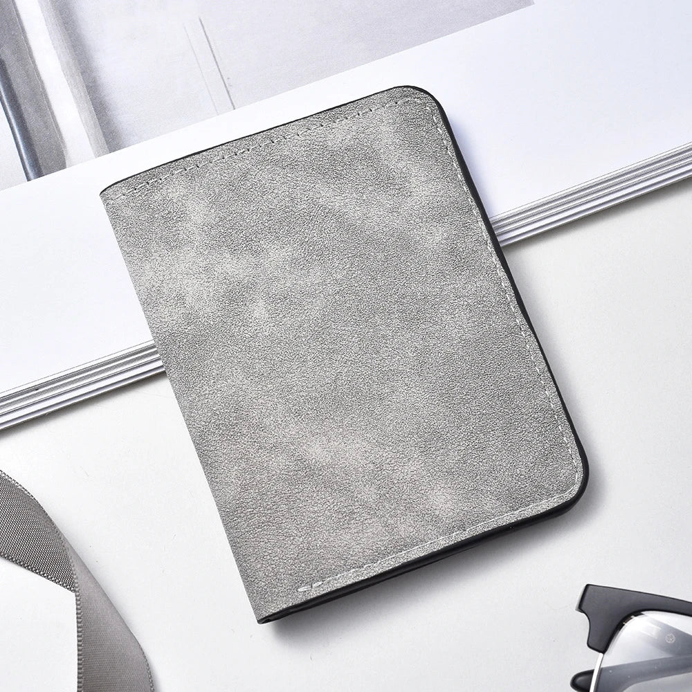 Men's Slim Wallet with Multiple Card Slots & ID Holder - Stylish Black Faux Leather, Portable Design