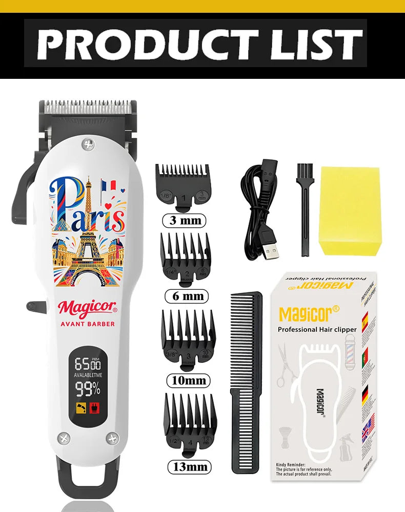 MAGICOR Hair Clippers Men Cordless Rechargeable Hair Clipper&Trimmer Coded Guide Combs Professional Clippers for Women Children