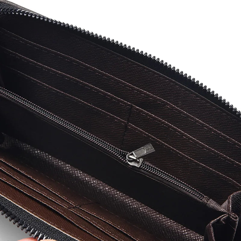 Men's Long Wallet Fashion Multiple Card Slots Card Holder Men Business Wallet Zipper Phone Pouch Coin Purse Change Card Bag