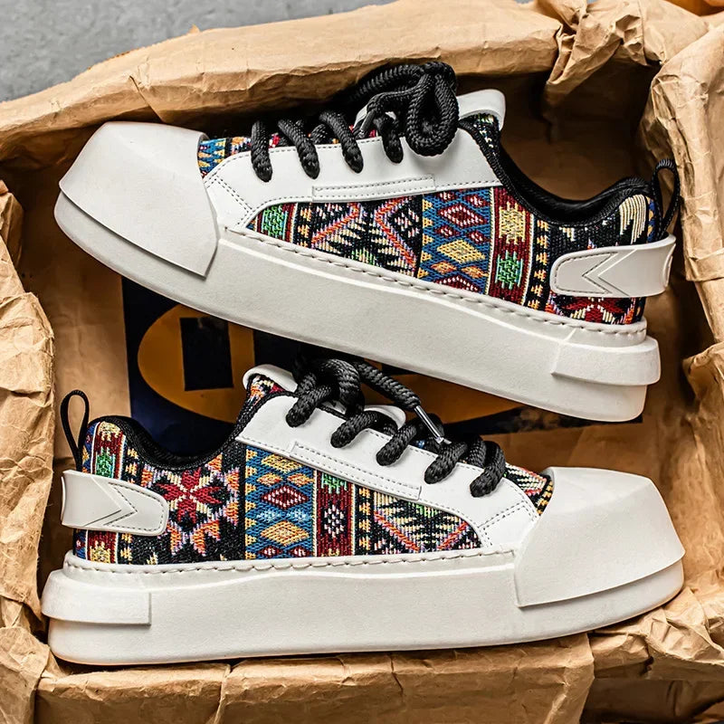 Trendy Street Style Lace Up Sneakers for Men Outdoor Activities Shoes Обувь Skate Shoes for Men Comfy Non Slip Casual Sneakers