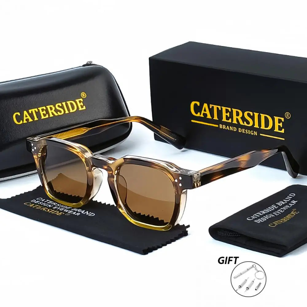 CATERSIDE Fashion Prescription Sunglasses 1.56 Refractive Index Lens Men's Small  Square Frame Women's Optical Sun Glasses