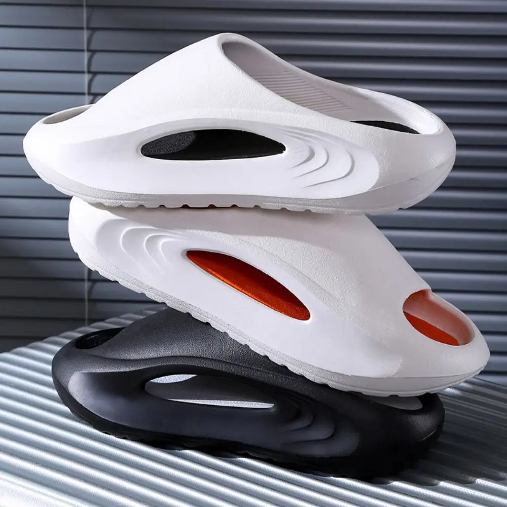 Summer Slippers for Men and Women Thick Bottom Eva Step on the Poop Feeling Outside Wear Non-slip Casual Bathroom Slippers