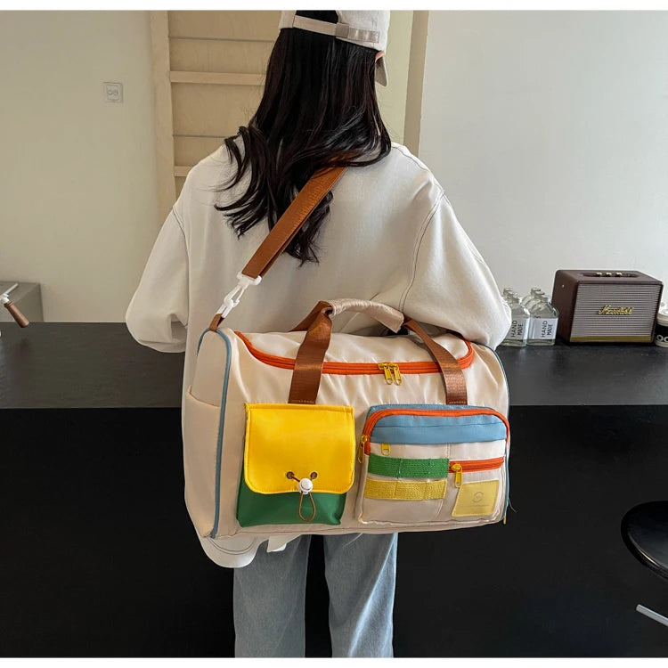 Travel Bag, Duffel Bag Cosmetics Bag, Professional Fitness Bag, Yoga Swimming Training Backpack, Satchel Shoulder Crossbody Tote Bag, Suitable for Men and Women