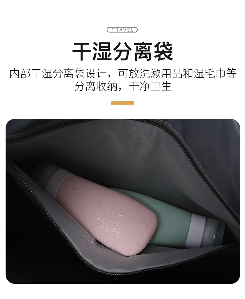 Soft Leather Travel Bag Large Capacity Fashion Weekend Bag Handle Bag Lightweight Sports Gym Bag With Separate Shoe Compartment