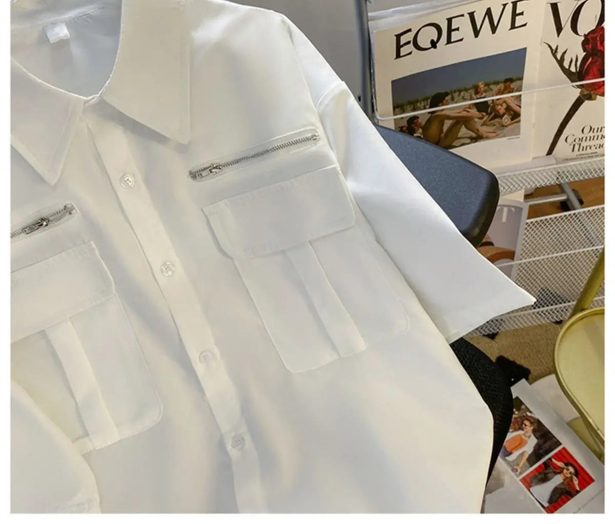 Working Short-sleeved Shirt Men's Summer High Street Niche High-end Design American Handsome Loose Casual Jacket