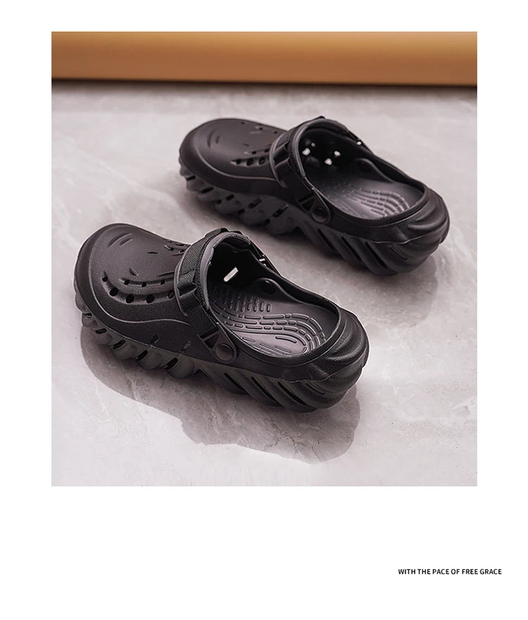 Summer New Men's Fashionable Versatile Sandals  Anti Slip and Wear-resistant Shoes Thick Soled Soft Soled Slippers Breathable