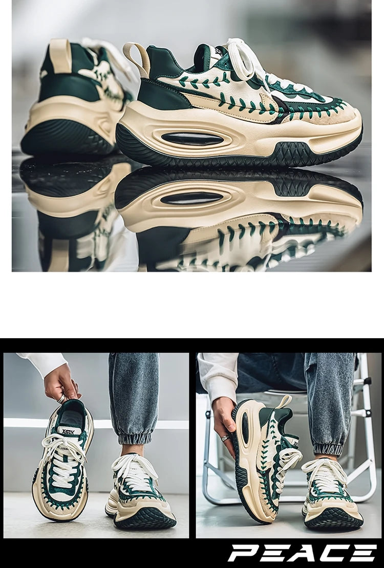 Trendy Men Sneakers Luxury Chunky Casual Sneakers For Man Height Increasing Dad Shoes Breathable Sports Shoes Male Sneakers