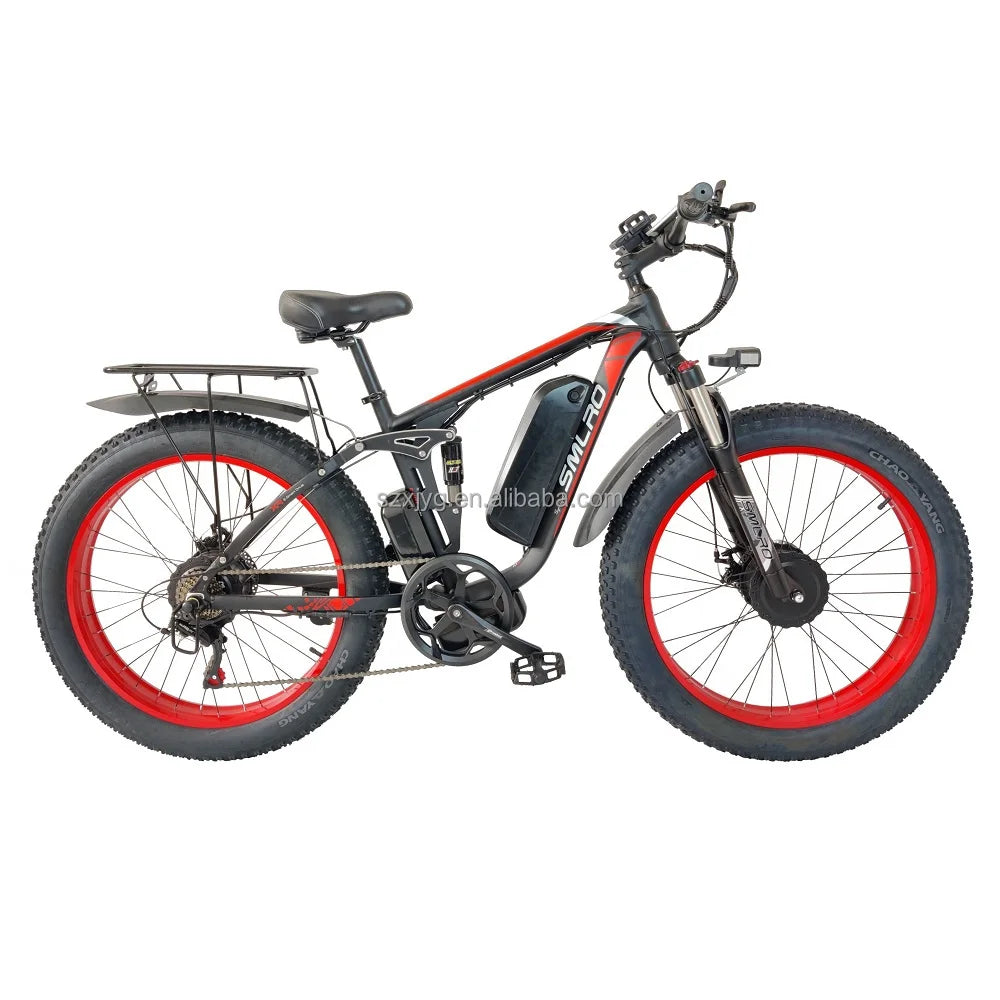 Electric Mountain Bike Dual Motor 2000W 16AH 22.4AH  City Road Bicycle 48V 26inch Fat Tire Adult E Bike  MTB
