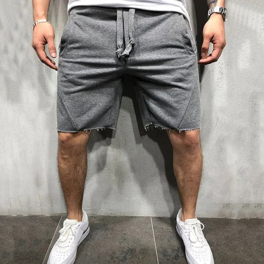 Men's Summer Casual Shorts Male Gym Fitness Sports Quick Dry Ragged Cutoff Training Hip Hop Running Loose Basketball Short Pants